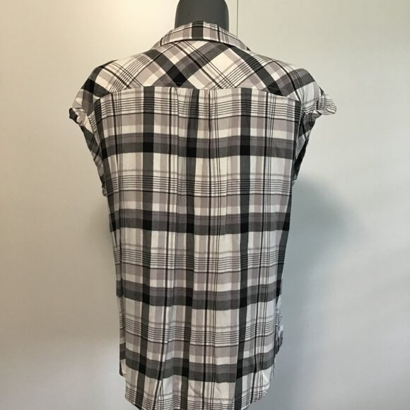 Soft Joie Johnesa Plaid Short Sleeve Top Size L - Picture 4 of 12